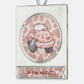 Moo Car Verzilverd Banner Ornament (Links)