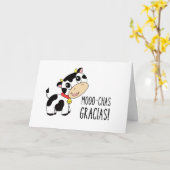 Moo-chas Gracias. Kute Hartelijk dank (horizontaal Kaart (Gele Bloem)