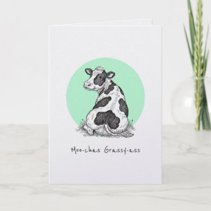Moo-chas Gras-achtige grappige dank je grap kaart