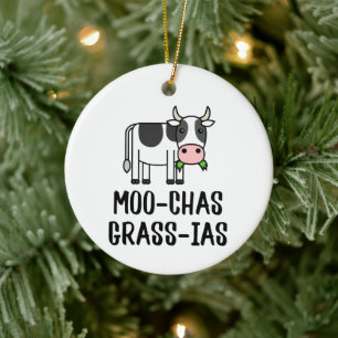 Moo-chas Gras-ias, Muchas Gracias cadeaus Kalf Koe Keramisch Ornament