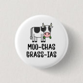 Moo-chas Grass-ias, Muchas Gracias geschenken Kalf Ronde Button 3,2 Cm (Voorkant)