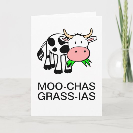 Moo-chas Grass-ias (Muchas Gracias) Kaart (Voorkant)