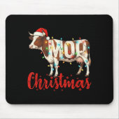 Moo Christmas Funny Cow Lovers Cattle Famer Farmin Muismat (Voorkant)