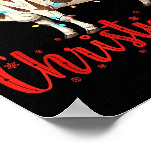 Moo Christmas Funny Cow Lovers Cattle Famer Farmin Poster (Hoek)