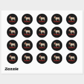 Moo Christmas Funny Cow Lovers Cattle Famer Farmin Ronde Sticker (Vel)