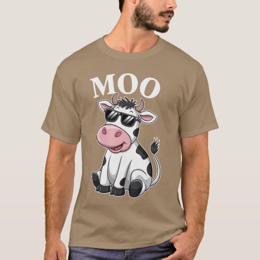 Moo Cow Funny Farmer Cow For Men Women Boys And Gi T-shirt (Voorkant)