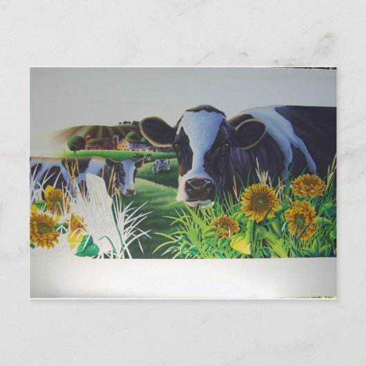 Moo Cow met SunFlowers Briefkaart (Voorkant)