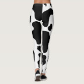 Moo Cow Spots Print Zwart & Wit Leggings (Achterkant)