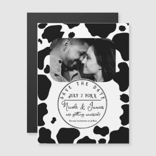 Moo Cow Spots Print Zwart & Wit Save the Date
