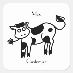 Moo Cow Thunder_Cove  Vierkante Sticker