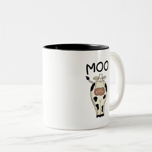 Moo Cow Tshirts en Gifts Tweekleurige Koffiemok (Voorkant rechts)