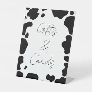 Moo Cow Vlekken Zwart Wit Trouwcadeaus & Kaarten Reclamebord Met Voetstuk