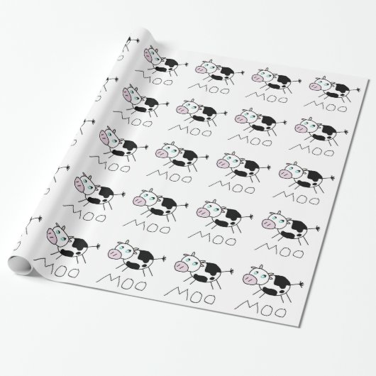 Moo Cow Wrapping Paper Cadeaupapier (Uitgerold)