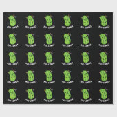 Moo-cumber Funny Veggie Cucumber Pun Dark BG Cadeaupapier (Vlak)