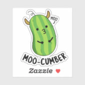 Moo-cumber Funny Veggie Cucumber Pun Sticker (Vel)