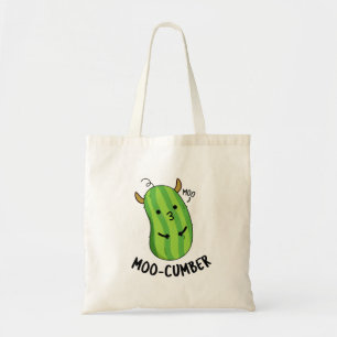 Moo-cumber Funny Veggie Cucumber Pun Tote Bag