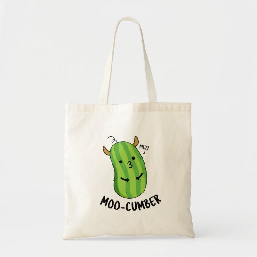 Moo-cumber Funny Veggie Cucumber Pun Tote Bag (Voorkant)