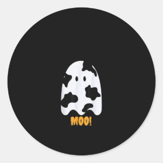 Moo Cute Funny Koe Ghost Halloween Ronde Sticker