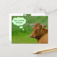 Moo! Cute koe wenst een versoepeld Briefkaart voor