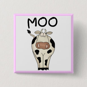 Moo de T-shirts en de Giften van de Koe Vierkante Button 5,1 Cm