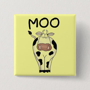 Moo de T-shirts en de Giften van de Koe Vierkante Button 5,1 Cm