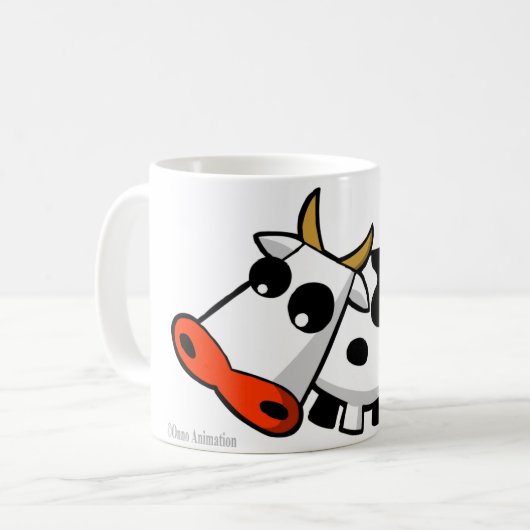 Moo de zwarte en witte koe koffiemok (Voorkant links)