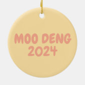 Moo Deng 2024 Keramisch Ornament (Achterkant)