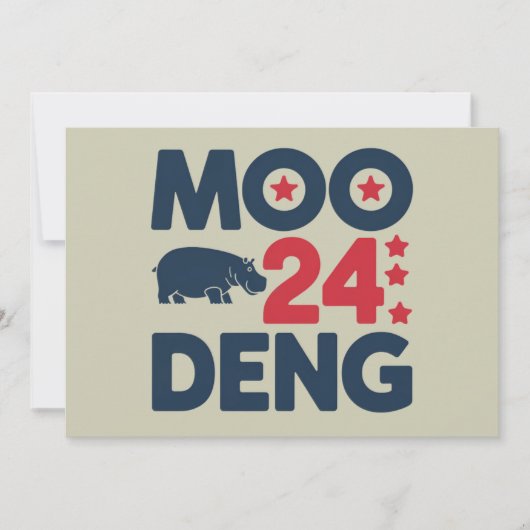 Moo Deng 2024 Moo Deng Moo Deng Schattige Baby Hip Kaart (Voorkant)