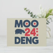 Moo Deng 2024 Moo Deng Moo Deng Schattige Baby Hip Kaart (Staand voorkant)