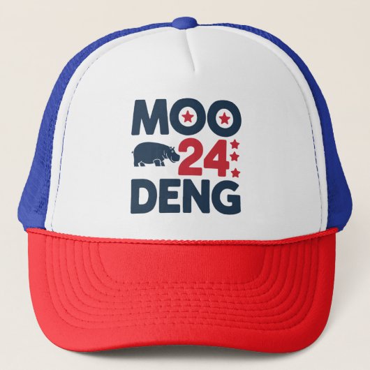 Moo Deng 2024 Moo Deng Moo Deng Schattige Baby Hip Trucker Pet (Voorkant)