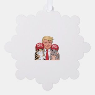 Moo Deng 24 Trump's leuke campagne met Hippo & Cat Ornament Kaart