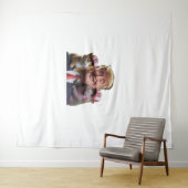 Moo Deng 24 Trumps wilde rit met kat en nijlpaard! Wandkleed (In Situ (horizontaal))