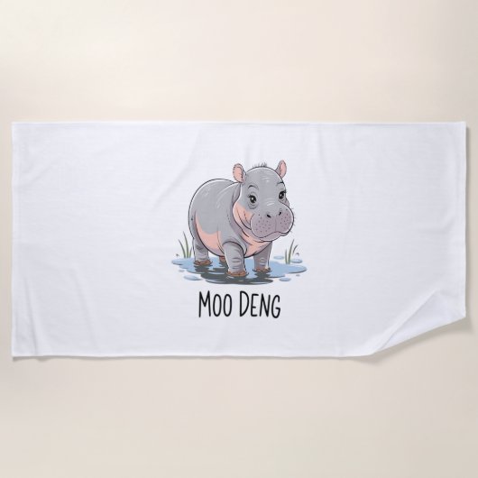 MOO DENG ALONE DESIGN T-shirt Strandlaken (Voorkant)