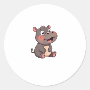 Moo-Deng Baby Pygmee Hippo Schattige Baby Hippo Mo Ronde Sticker