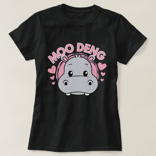 Moo Deng - Baby Pygmee Hippo T-shirt (Design voorkant)