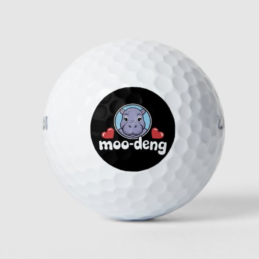 Moo Deng Bouncy Pig in het Thaise Afbeelding Baby  Golfballen (Voorkant)