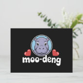 Moo Deng Bouncy Pig in het Thaise Afbeelding Baby  Kaart (Staand voorkant)