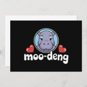 Moo Deng Bouncy Pig in het Thaise Afbeelding Baby  Kaart (Voorkant / Achterkant)