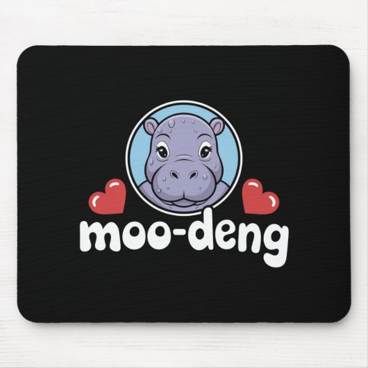 Moo Deng Bouncy Pig in het Thaise Afbeelding Baby  Muismat (Voorkant)