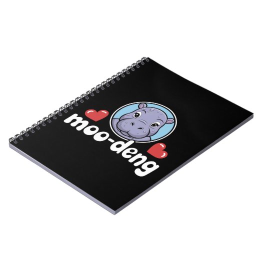 Moo Deng Bouncy Pig in het Thaise Afbeelding Baby Notitieboek (Linkerzijde)