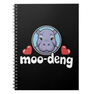 Moo Deng Bouncy Pig in het Thaise Afbeelding Baby  Notitieboek