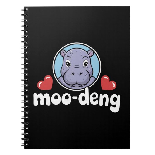 Moo Deng Bouncy Pig in het Thaise Afbeelding Baby Notitieboek (Voorkant)