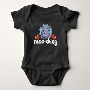 Moo Deng Bouncy Pig in het Thaise Afbeelding Baby Romper