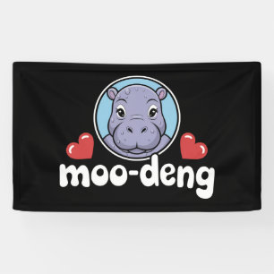 Moo Deng Bouncy Pig in het Thaise Afbeelding Baby Spandoek