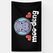 Moo Deng Bouncy Pig in het Thaise Afbeelding Baby Spandoek (Verticaal)