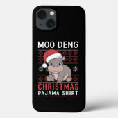 Moo Deng Christmas pyjama bijpassende familie Case-Mate iPhone Case (Achterkant)