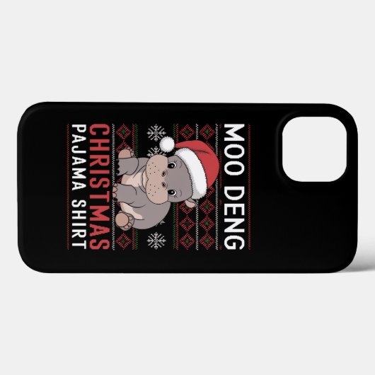Moo Deng Christmas pyjama bijpassende familie Case-Mate iPhone Case (Achterkant (horizontaal))