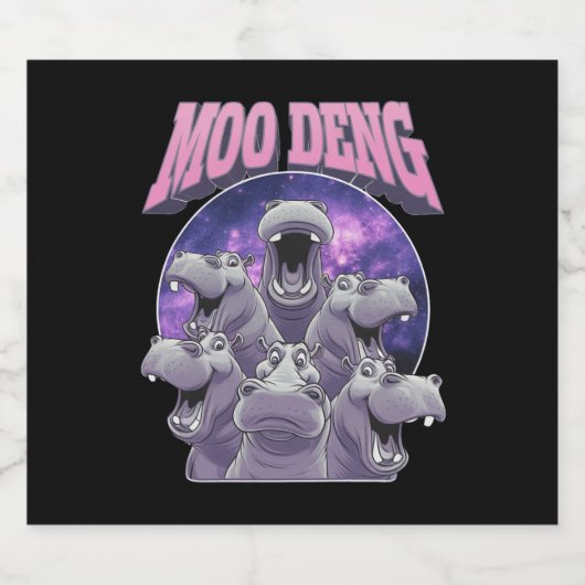 MOO-DENG DE BEROEMDE BABY PIGMY HIPPO MOODENG BIER ETIKET (Enkel label)