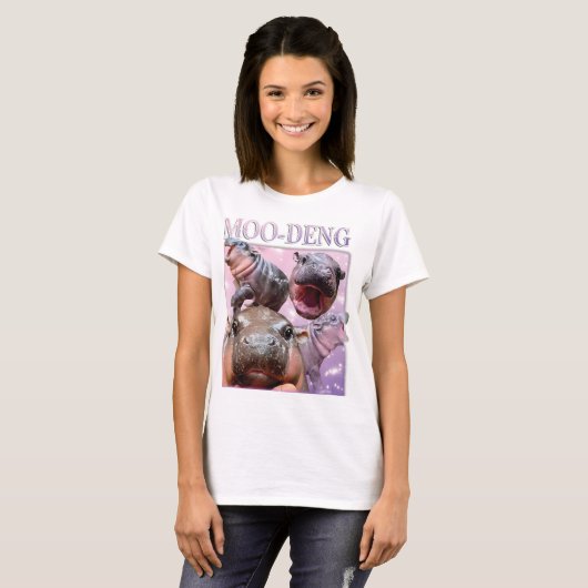MOO-DENG DE BEROEMDE BABY PIGMY HIPPO MOODENG T-SHIRT (Voorkant volledig)
