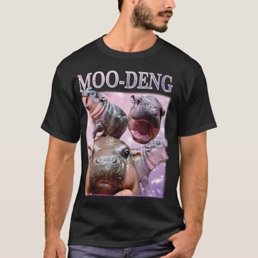 MOO-DENG DE BEROEMDE BABY PIGMY HIPPO MOODENG T-SHIRT (Voorkant)